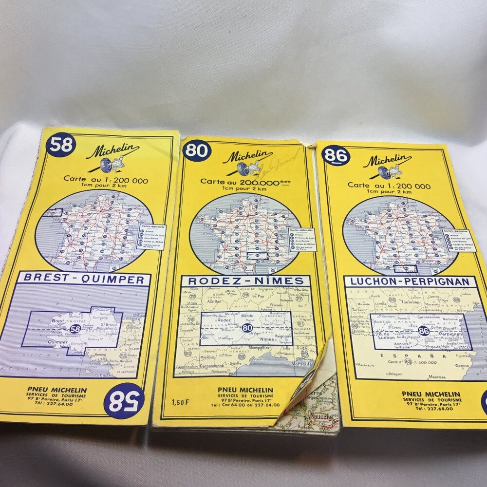 Vintage Michelin Road Map 1970 France